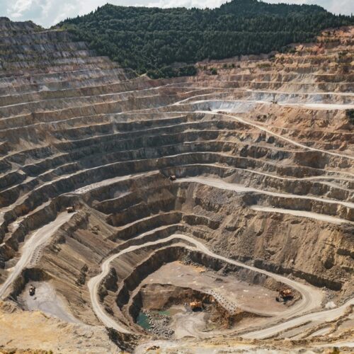 Wide view of an outdoor mining site highlighting the scale and complexity of operations