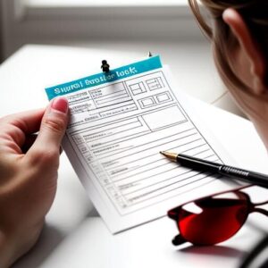 Person holding checklist paper used for inspecting mining equipment to reduce slip and fall accidents.