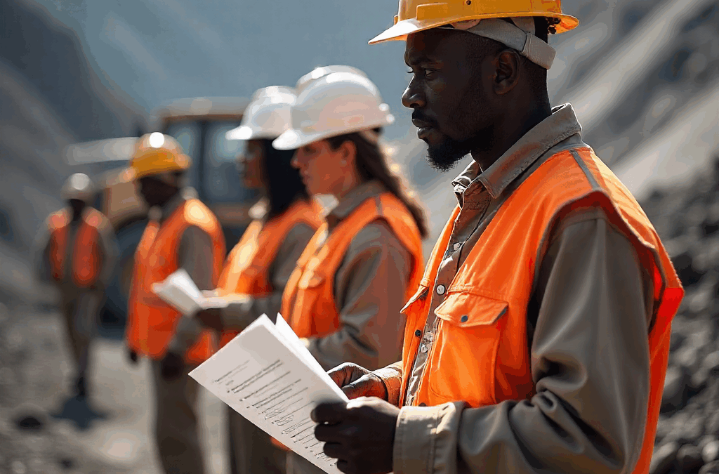Mining inspector checking Battery Safety and Fire Prevention in Mining Operations